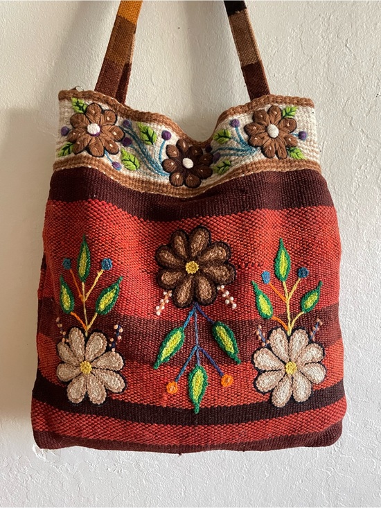Handbags - Vintage Handmade floral tote bag